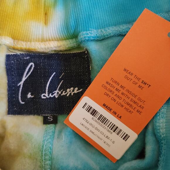 LA DETRESSE Limeade tie dye athleisure sweatpants comfy joggers Size S NEW - Picture 4 of 7